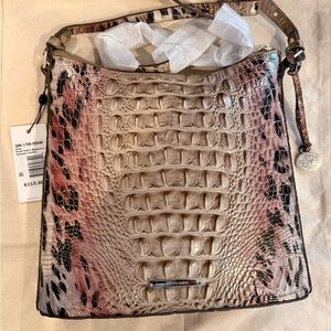 Brahmin Multicolor Croc-Embossed Shoulder Bag
